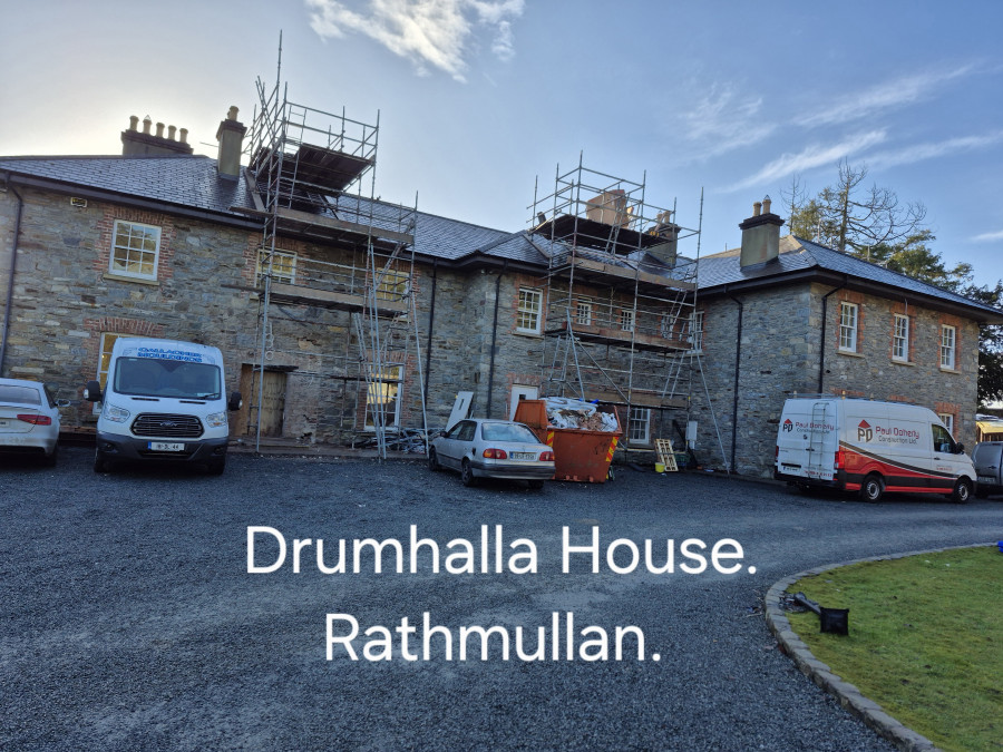 Drumhalla House Rathmullan, County Donegal. Damp proofing treatment by Tirconaill Damp Proofing, Ireland